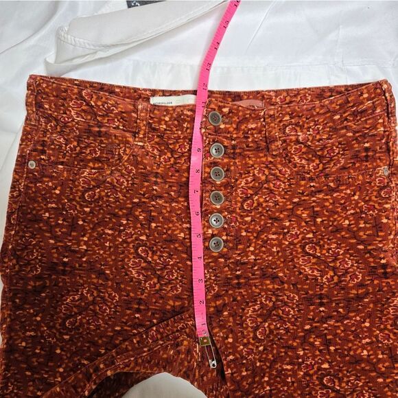 ANTHROPOLOGIE Pilcro high rise corduroy exposed button fly skinny pants 32 - Picture 8 of 12